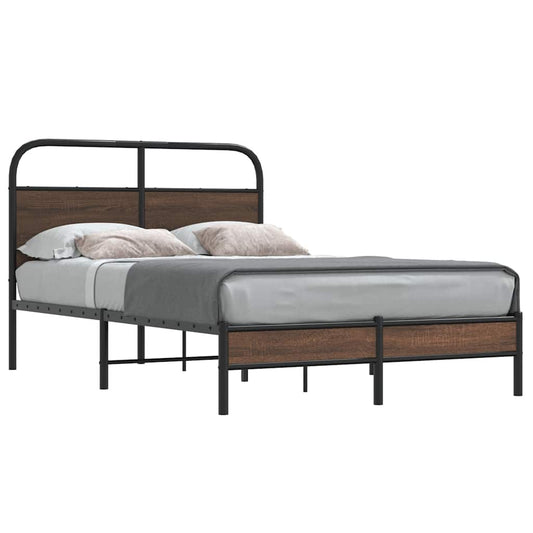 Bed Frame without Mattress 120x200 cm Brown Oak Engineered Wood