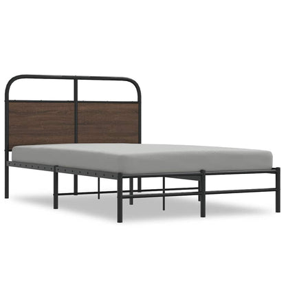 Bed Frame without Mattress 140x200 cm Brown Oak Engineered Wood