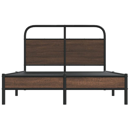 Bed Frame without Mattress 140x200 cm Brown Oak Engineered Wood
