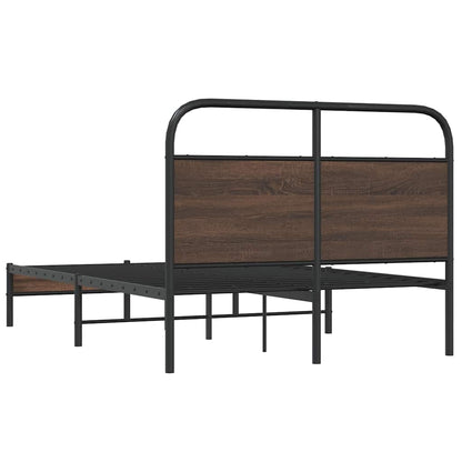 Bed Frame without Mattress 140x200 cm Brown Oak Engineered Wood