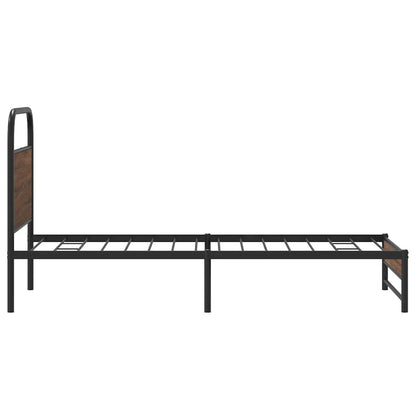 Bed Frame without Mattress 107x203 cm Brown Oak Engineered Wood