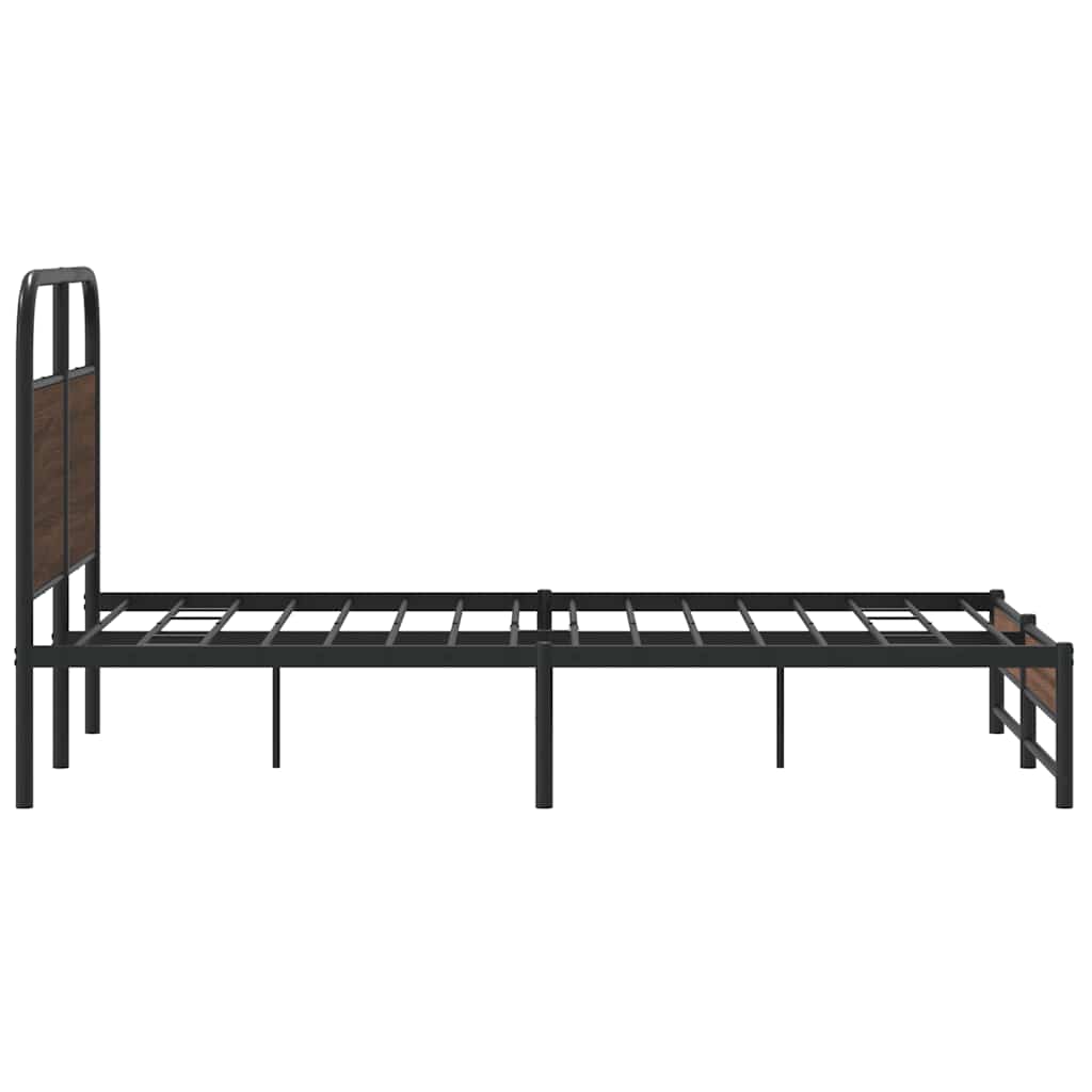 Bed Frame without Mattress 120x190 cm Brown Oak Engineered Wood