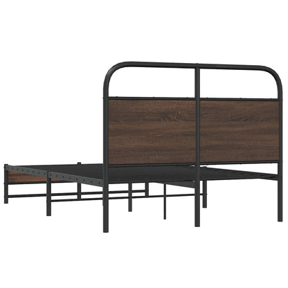 Bed Frame without Mattress 120x190 cm Brown Oak Engineered Wood
