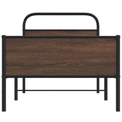 Bed Frame without Mattress 90x190 cm Brown Oak Engineered Wood
