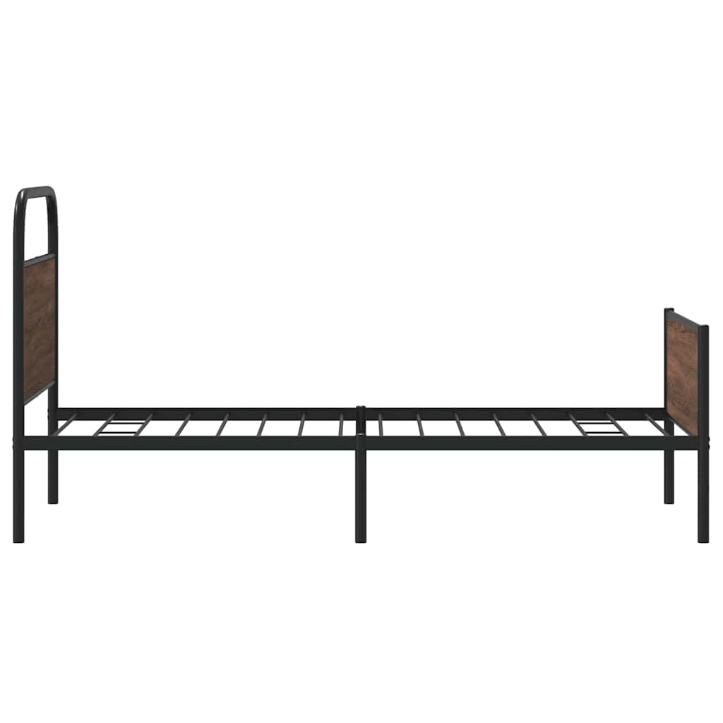Bed Frame without Mattress 90x190 cm Brown Oak Engineered Wood