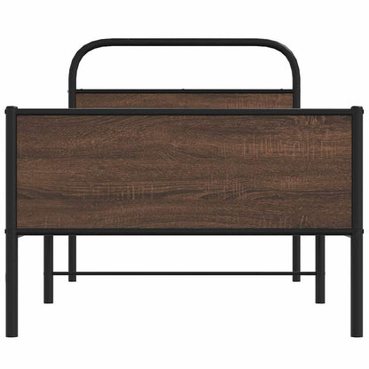 Bed Frame without Mattress 100x190 cm Brown Oak Engineered Wood