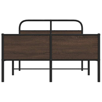 Bed Frame without Mattress 120x190 cm Brown Oak Engineered Wood