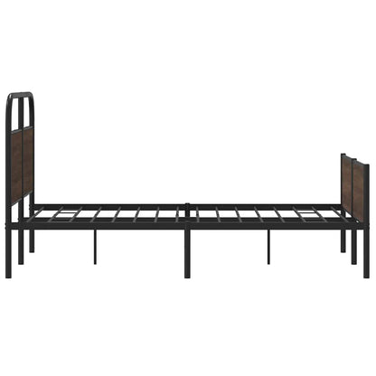 Bed Frame without Mattress 135x190 cm Brown Oak Engineered Wood