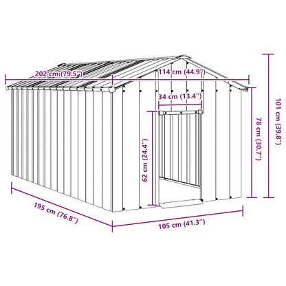 Dog House with Roof 114x202x101 cm Galvanised Steel