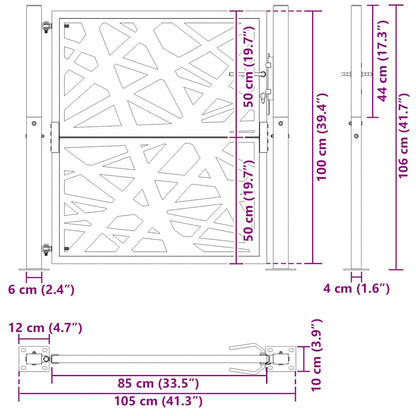 Garden Gate Black 105x106 cm Steel Light Design