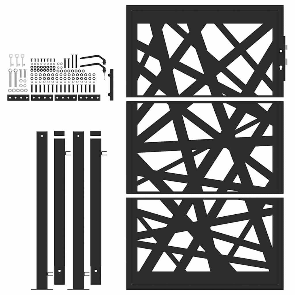 Garden Gate Black 105x155 cm Steel Light Design