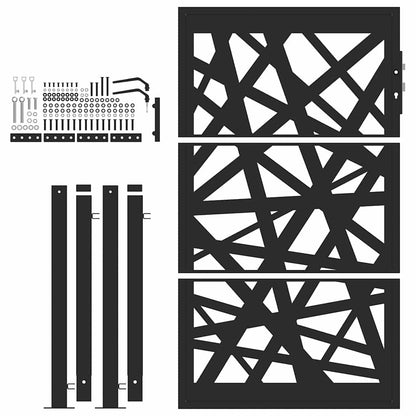 Garden Gate Black 105x155 cm Steel Light Design