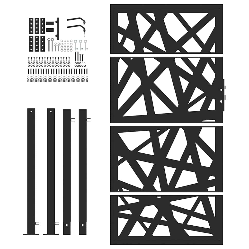 Garden Gate Black 105x180 cm Steel Light Design