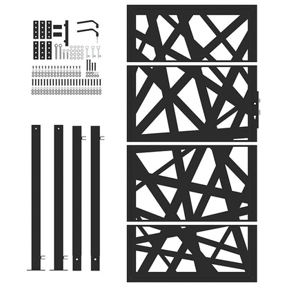 Garden Gate Black 105x180 cm Steel Light Design