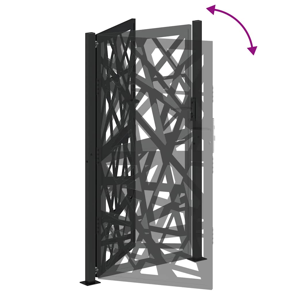 Garden Gate Black 105x180 cm Steel Light Design