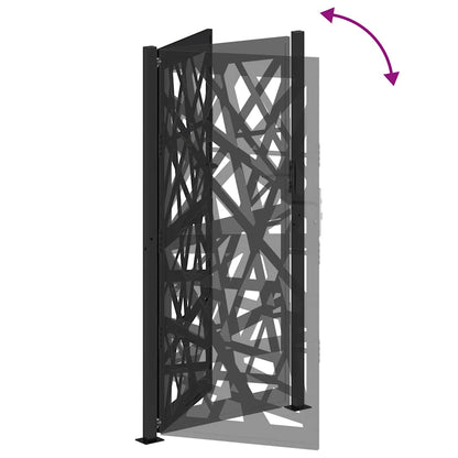 Garden Gate Black 105x205 cm Steel Light Design
