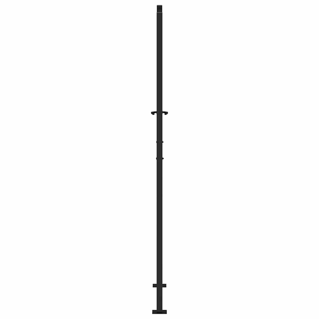 Garden Gate Black 105x205 cm Steel Leaf Design