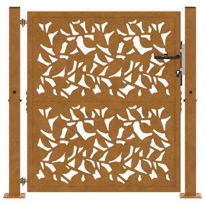 Garden Gate 105x105 cm Weathering Steel Leaf Design