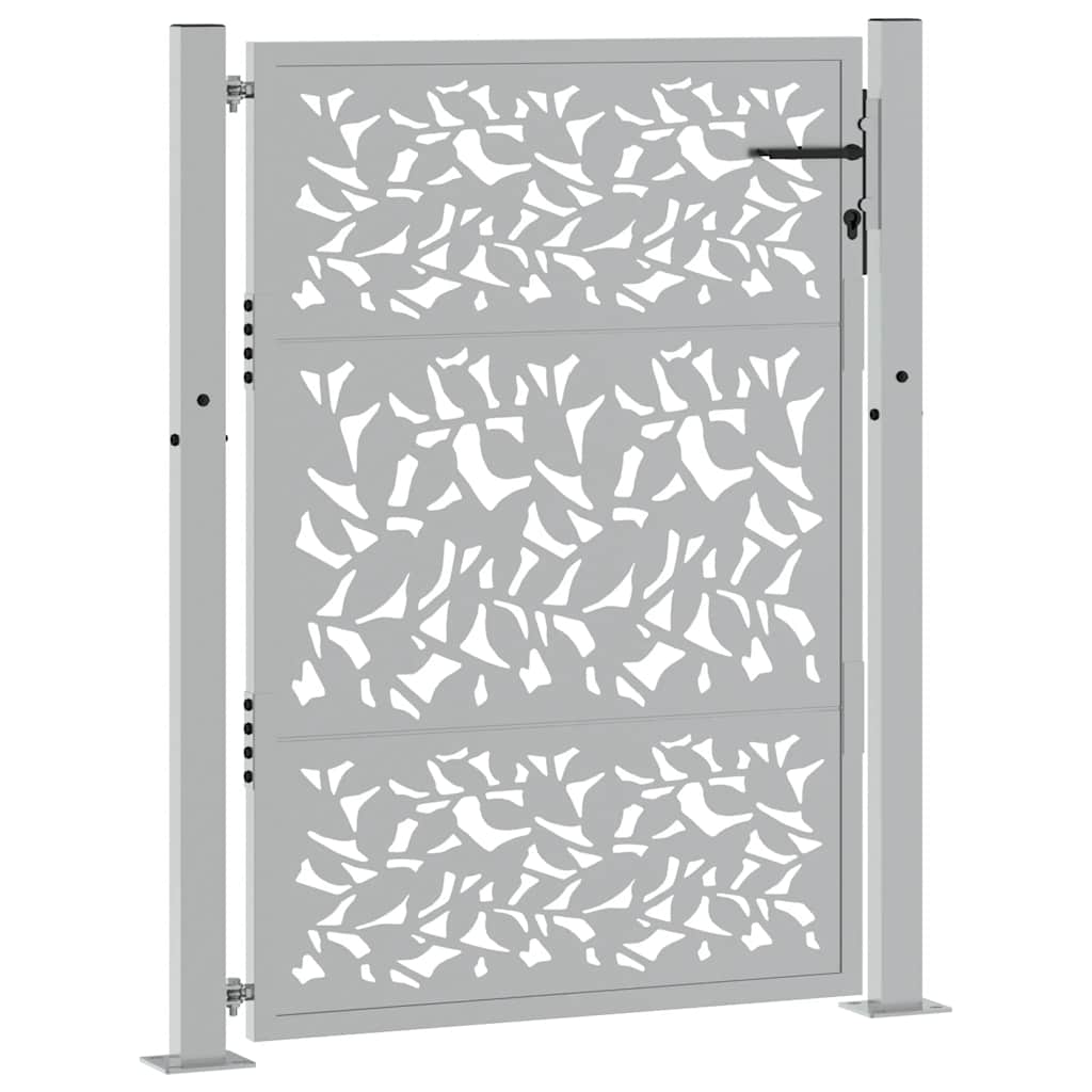 Garden Gate 105x130 cm Weathering Steel Leaf Design