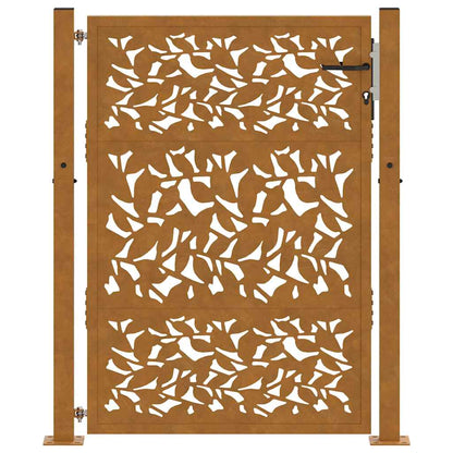 Garden Gate 105x130 cm Weathering Steel Leaf Design