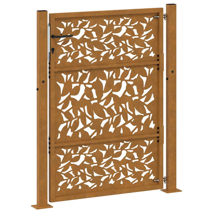 Garden Gate 105x130 cm Weathering Steel Leaf Design