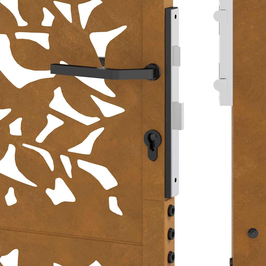 Garden Gate 105x130 cm Weathering Steel Leaf Design