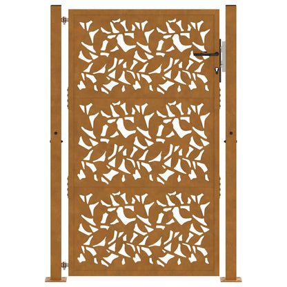 Garden Gate 105x155 cm Weathering Steel Leaf Design