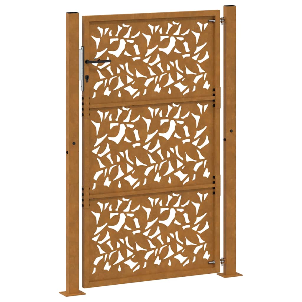 Garden Gate 105x155 cm Weathering Steel Leaf Design