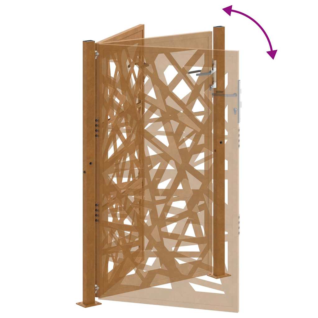 Garden Gate 105x155 cm Weathering Steel Leaf Design