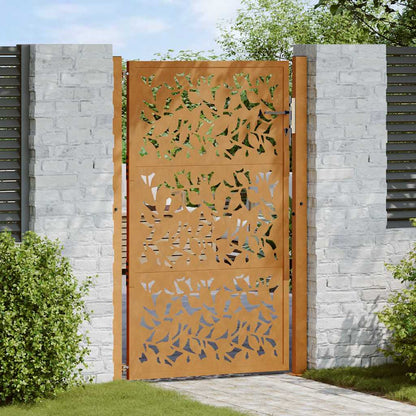Garden Gate 105x155 cm Weathering Steel Leaf Design
