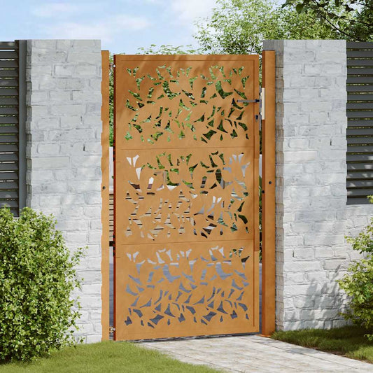 Garden Gate 105x155 cm Weathering Steel Leaf Design