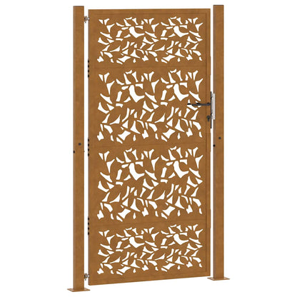 Garden Gate 105x180 cm Weathering Steel Leaf Design