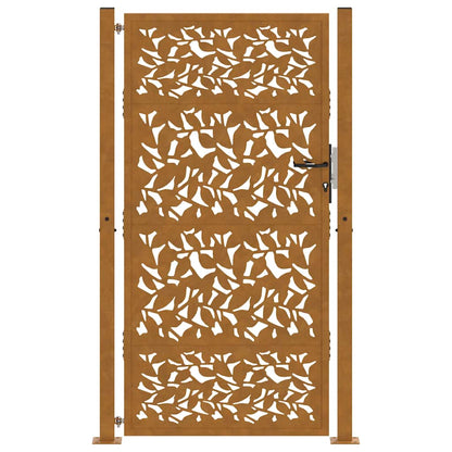 Garden Gate 105x180 cm Weathering Steel Leaf Design