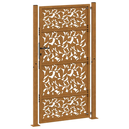 Garden Gate 105x180 cm Weathering Steel Leaf Design