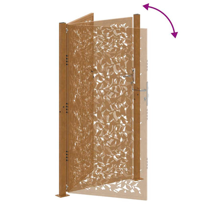 Garden Gate 105x180 cm Weathering Steel Leaf Design