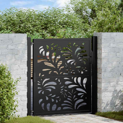 Garden Gate Black 105x106 cm Steel Wave Design