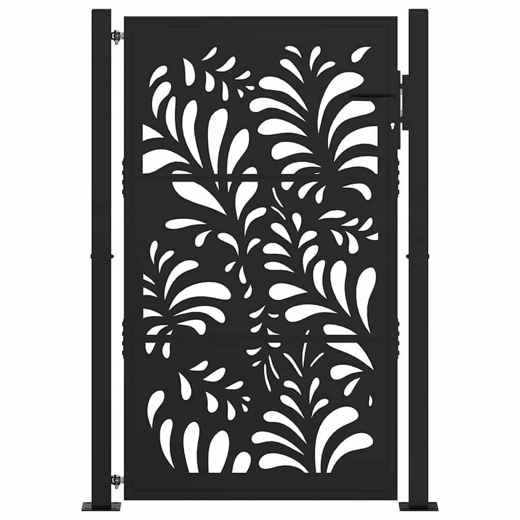 Garden Gate Black 105x155 cm Steel Wave Design