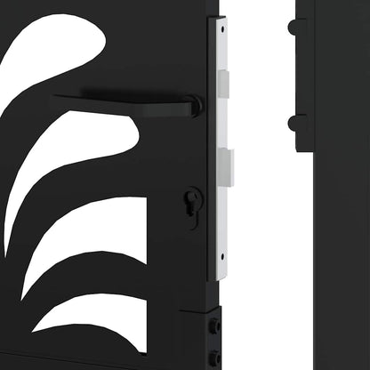 Garden Gate Black 105x155 cm Steel Wave Design