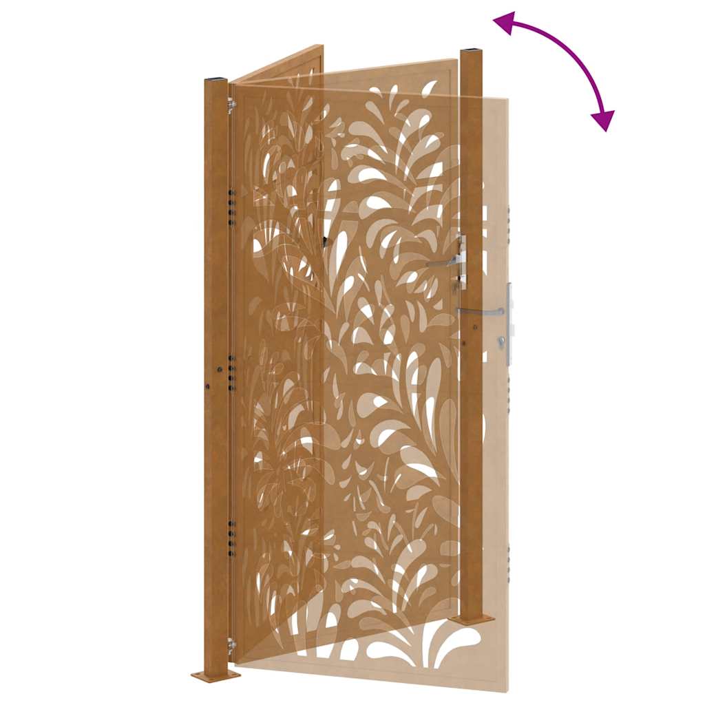 Garden Gate 105x180 cm Weathering Steel Wave Design