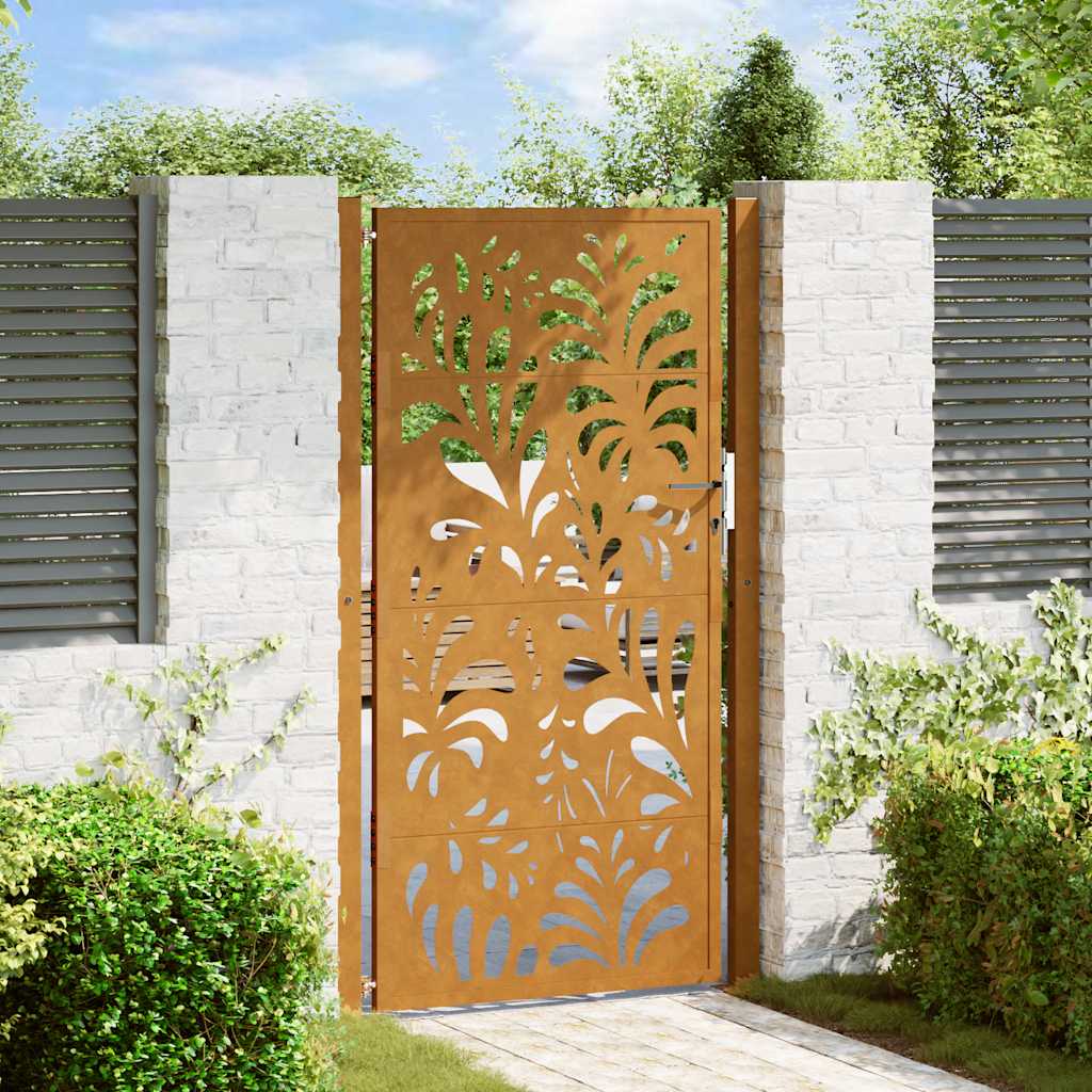 Garden Gate 105x180 cm Weathering Steel Wave Design