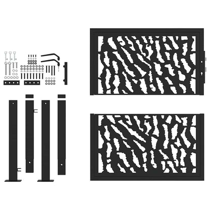 Garden Gate Black 105x106 cm Steel Trace Design