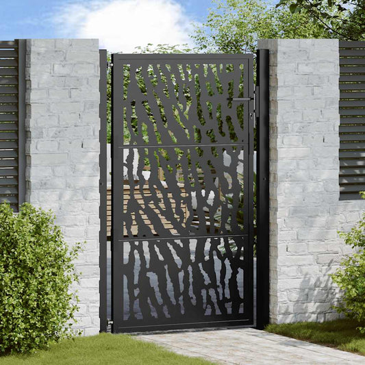 Garden Gate Black 105x155 cm Steel Trace Design