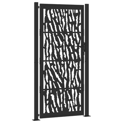 Garden Gate Black 105x205 cm Steel Trace Design