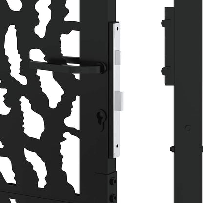 Garden Gate Black 105x205 cm Steel Trace Design