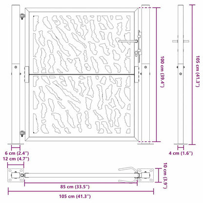 Garden Gate 105x105 cm Weathering Steel Trace Design