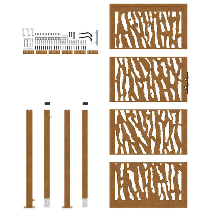 Garden Gate 105x205 cm Weathering Steel Trace Design