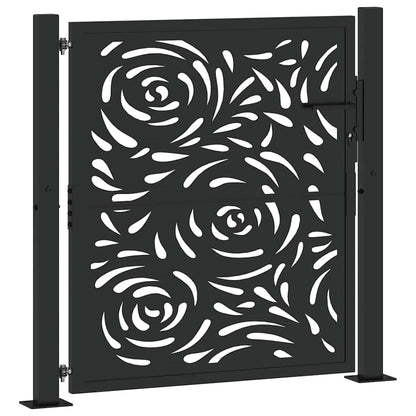 Garden Gate Black 105x106 cm Steel Flame Design