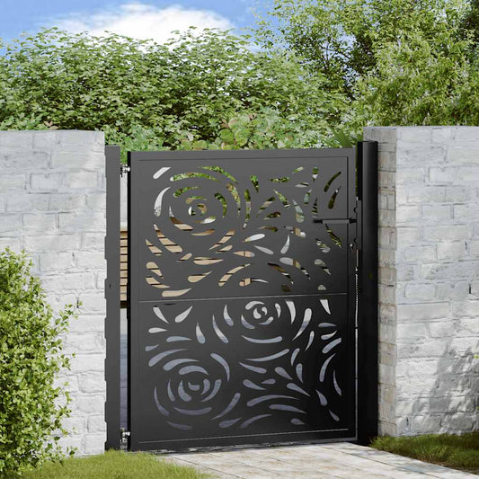 Garden Gate Black 105x106 cm Steel Flame Design