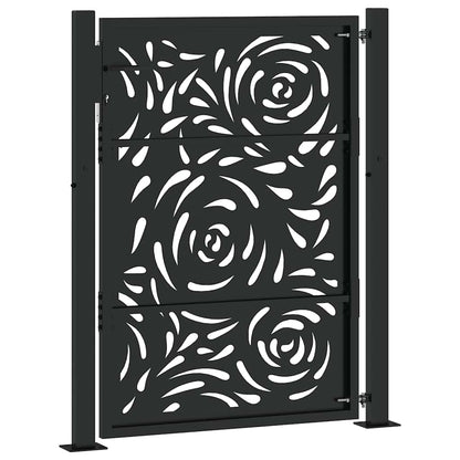 Garden Gate Black 105x130 cm Steel Flame Design
