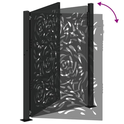 Garden Gate Black 105x130 cm Steel Flame Design